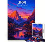 Majestic Zion National Park 1000 Piece Jigsaw Puzzles Stress Relief Play HD Print Family Enjoyable Birthday Art Gift (38x26cm)