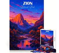 Majestic Zion National Park Jigsaw Puzzle for Adults 1000 Pieces Mind Exercise Anxiety Relief Family Play Birthday Surprise (38x52cm)