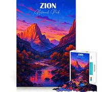 Majestic Zion National Park Jigsaw Puzzle for Adults 1000 Pieces Mind Exercise Anxiety Relief Family Play Birthday Surprise (38x52cm)