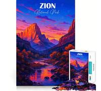Majestic Zion National Park Jigsaw Puzzles for Adults 1000 Pieces Sharp Mind Bright Color Family Activity Wall Art (50x75cm)