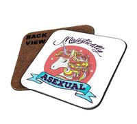Majestically Asexual Themed Coasters - Gift for Christmas (Square Coaster MDF - 9.2 cm X 9.2 cm X 0.3 cm)