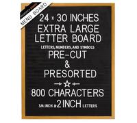 Majestick Goods Extra Large Letter Board 24x30 by | Black Felt Menu Board Giant Letter Board | Oak Frame Letterboard Menu for Restaurant w/Changeable Letters and Numbers Salon Price List Board (BN 2)