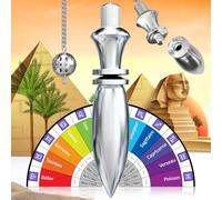 Majestic's Egyptian Dowsing Pendulum THOT with Witness Chamber - Radiesthesia Pendulum - Esoteric/Oracle Pendulum - Geobiology, Mood Man, Travel, Magnetizer - Silver - 38 g
