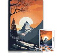 Majesty of The Matterhorn 1000-piece Jigsaw Puzzles Mindful Learning Fun Game Unique Gift for Joyful Celebrations Size 38x26cm