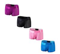 Majesun Mens boxer briefs Underwear Mesh Breathable Comfort Men sexy Briefs Male Underpants shorts trunk Panties 4pcs/pack