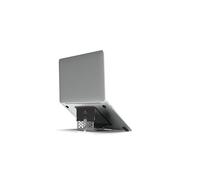 MAJEXTAND Paper-Thin MacBook Stand, Laptop Riser, Slim Portable Ergonomic Ventilated Stand, 6 Adjustable Heights from 2.1" to 3.6", Compatible with Laptops Up to 18”, US Patented (Black)
