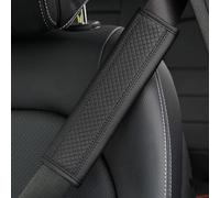 MAJHER 2 Pcs Car Seat Belt Pads for Jaguar E-Pace/F-Pace/F-Type/I-Pace, PU Leather Shoulder Strap Pads Seatbelt Protective Cover Soft Comfortable Accessories,A/Black