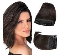 Majik Human Hair Thick Hair Seamless Volumizer | Hair Patches for Women Front Side Hair, 4 Inch, Chocolate Brown, Set of 2 Pcs
