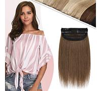 Majik Seamless Filler Mini Volumizer Hairpieces Hair Side Cover Patches Extension for Women, 6 Inch, Light Brown, Set of 2 Pcs