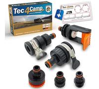 MaJoCompTec® ALLCONNECT Universal Tap Connection Set, Adjustable Water Tap Connection for Outdoor Tap without Thread, Motorhome, Caravan, Boat Adapter Set (Water Thief Set)