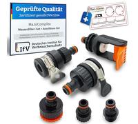 MaJoCompTec® ALLCONNECT Universal Tap Connection Set, Adjustable Water Tap Connection for Outdoor Tap without Thread, Motorhome, Caravan, Boat Adapter Set (Water Thief Set)