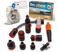 MaJoCompTec® CONNECT-30 Motorhome Water Filter Set, Caravan Water Filler Nozzle, Tank Cap Accessories, Hose Connector Compatible with Gardena (Connection Set with Filter, Accessories)