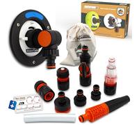 MaJoCompTec® WATERTWIN Tank Cap with Water Connection | Water Tank Cap Filling Adapter for Water Filling Nozzle | Camper Van Caravan Accessory (FLEX-Version + Connection Set, Adaptor 3-PIN D: 78)