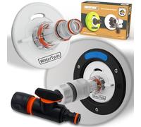 MaJoCompTec® WATERTWIN Water Tank Cap with Water Connection | Water Tank Cap Filling Adapter for Water Filler Nozzle | Motorhome Caravan Accessories (Pro Version with Filter + Valve, Adapter 3-PIN D