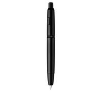 Majohn A1 Press Fountain Pen with Box, Retractable Extra Fine Nib Metal Matte Black Ink Pen with Converter for Writing (No Clip Version)