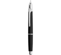 Majohn A2 Press Fountain Pen Extra Fine Nib with Box, Retractable Black Resin Ink Pen with Converter Writing Pen Set (Silver Clip Version）