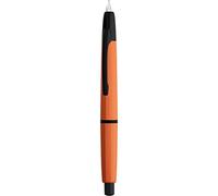 Majohn A2 Press Fountain Pen Extra Fine Nib with Box, Retractable Orange Resin Ink Pen with Converter Writing Pen Set (Black Clip Version)