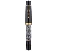 Majohn P139 Fountain Pen Extra Fine Nib Brass Piston System Writing Pen with Large Capacity and Box, Grey Marble Acrylic