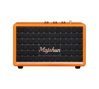 Majohun 100W Peak Wood Bluetooth 5.4 Speaker, Vintage TWS Stereo (Orange)