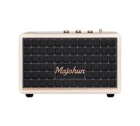 Majohun 100W Peak Wood Bluetooth 5.4 Speaker, Vintage TWS Stereo (White)