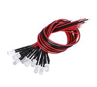 MAJONMMERD 50Pcs 5mm Prewired LED Diodes Light, Emitting Diodes LED Beads Multicolor Quick Flashing 12V Round Head with 20cm Wires for Automotive Lighting Science Experiments