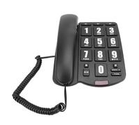 MAJONMMERD Corded Home Phone with Big Buttons Quick Dial Volume Control Flashing Light for Seniors Visually Impaired (Black)