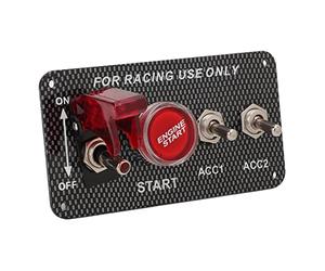 MAJONMMERD Ignition Switch Panel Carbon Fiber Style Aluminum Alloy Racing Car Ignition Switch 12V 40A with Engine Start Button for Universal and Track Use