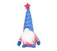 MAJONMMERD Independence Day Gnome Plush Handcrafted Polyester Gnome Plush with Flag Pattern Lucky Ornament for Table Shelf Sofa Office Living Room Patriotic Decor (Blue Star)
