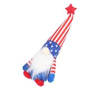 MAJONMMERD Independence Day Gnome Plush Handcrafted Polyester Gnome Plush with Flag Pattern Lucky Ornament for Table Shelf Sofa Office Living Room Patriotic Decor (Vertical Stripe)
