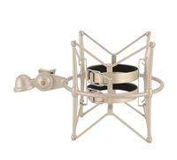 MAJONMMERD Microphone Shock Mount Mic Suspension Shock Mount Mic Anti Vibration Studio Holder Recording Holder Stand Zinc Alloy with 5/8 to 3/8 Convertible Nut for (Gold)