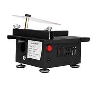 MAJONMMERD Mini Sliding Table Saw Benchtop Table Saw 100W 7 Speed Adjustable 0-90 Degree Cut 6000r Min Slide Rail Aluminium Alloy with 63mm Blade for Woodworking Acrylic (UK Plug)