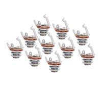 MAJONMMERD Mono Jack Socket 10Pcs Input Jack Socket 1 4in Mono Input Panel Mount 6.35mm Replacement Parts Tightly Connected Long Service Life with 27mm Length for Electric Guitars Basses