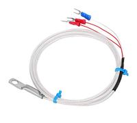 MAJONMMERD PT100 Temperature Sensor Probe Stainless Steel Thermistor Measuring Probe 6mm Patch Hole 3 Wire 122 to 572F Glass Fiber Shielded for Industrial Plants Equipment (#4)
