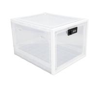 MAJONMMERD Refrigerator Security Box Lockable Box Lockable Storage Security Lock 3 Digit Combination Food Storage Cabinet with Plastic Space for Refrigerator Home (White and Transparent Frame)
