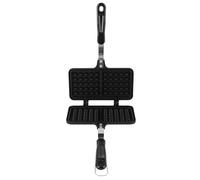 MAJONMMERD Stovetop Waffle Maker Pan Nonstick Aluminum Double Waffle Baker Even Heating Compact 21 X 33 X 3 Cm for Breakfast Home Kitchen and Camping Use