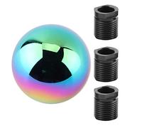 MAJONMMERD Universal Gear Shift Knob Manual Shift Knob Shifter Head Metal Manual Gear Head Round Ball Shape Direct Upgrade Easy Installation with 8mm 10mm 12mm Adapters for Car (Colorful)