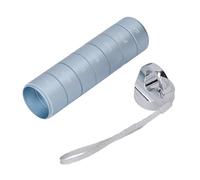 MAJONMMERD Weekly Pillbox Aluminum Alloy 7 Days Organizer with Compartments for Camping Trips (Round Hole Blue)