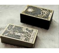 Major Arcana Tarot Cards, 22 Cards with Gift Box, 3D Carved Waterproof Design (Gold Color)