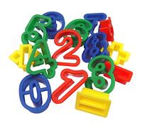 Major Brushes 15 Plastic Numbers and Math Symbols Play Dough & Cookie Cutter Shapes