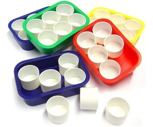 Major Brushes 6 Pots and Tray Set - Single Tray in random colour