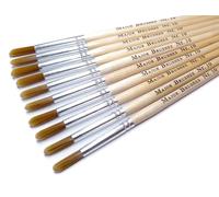 Major Brushes Golden Nylon Round Brushes Size 10 - Set of 10