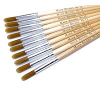 Major Brushes Golden Nylon Round Brushes Size 12 - Set of 10