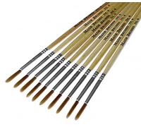 Major Brushes Golden Nylon Round Brushes Size 4 - Set of 10