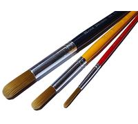 Major Brushes Golden Nylon Short Round Coloured Brushes Pack of 3