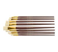 Major Brushes Hog Bristle Long Brushes Assorted Set of 10