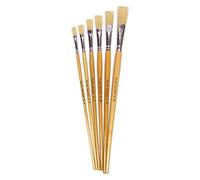 Major Brushes Hog Bristle Long Flat Brushes Pack of 6
