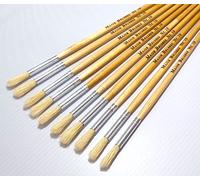 Major Brushes Hog Bristle Long Round Brushes Size 10 - Pack of 10