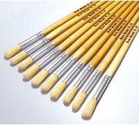 Major Brushes Hog Bristle Long Round Brushes Size 14 - Pack of 10