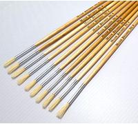 Major Brushes Hog Bristle Long Round Brushes Size 4 - Pack of 10