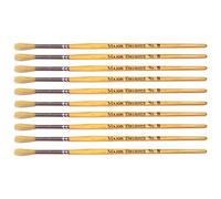 Major Brushes Hog Bristle Short Hand Round Brushes Size 8 - Pack of 10